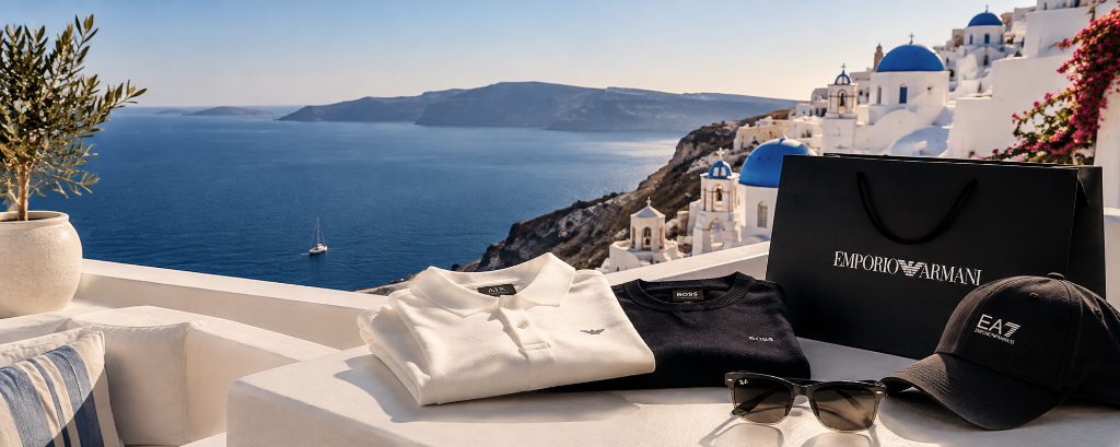 Terraza de lujo en Oia, Santorini al atardecer — EuroResale Private Archive